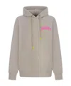 Barrow Logo Pattern Hooded Pullover In Brown