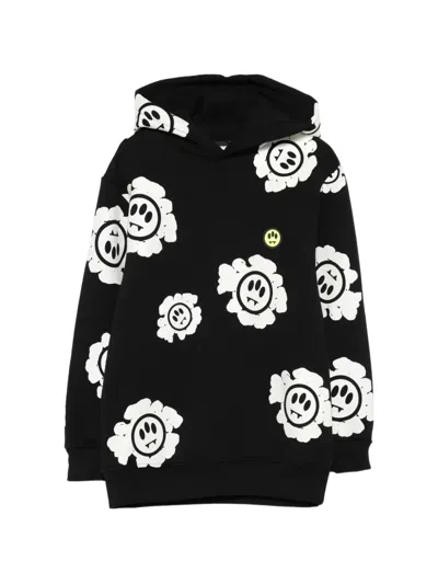 Barrow Kids' Logo-patterned Hoodie In Black