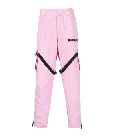 Barrow Logo-print Buckled Cargo Pants In Pink