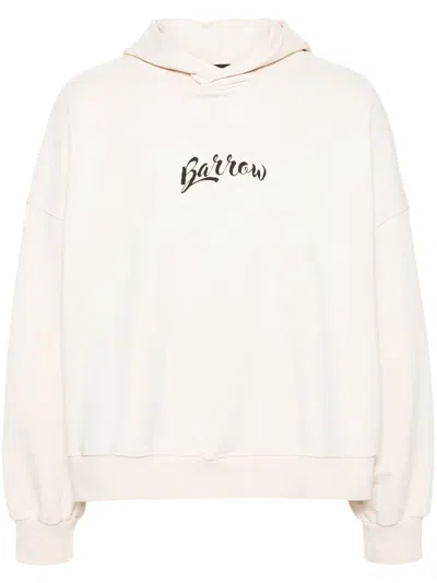 Barrow Logo-print Cotton Hoodie In Bw009 Turtledove