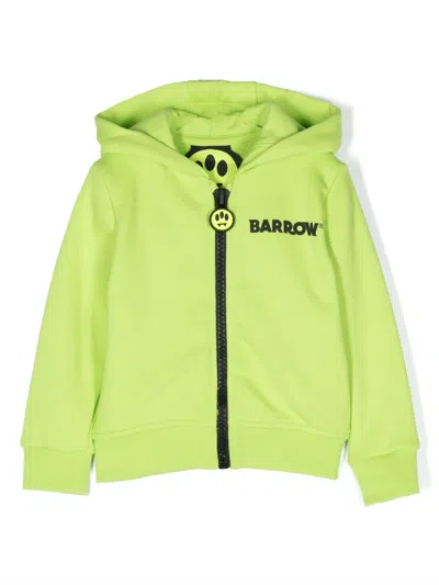 Barrow Babies' Logo-print Cotton Hoodie In Green