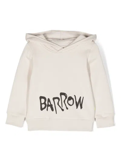 Barrow Babies' Logo-print Cotton Hoodie In Neutrals