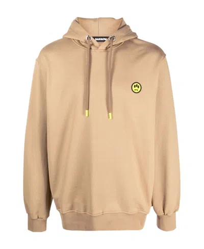 Barrow Logo-print Cotton Hoodie In Nude
