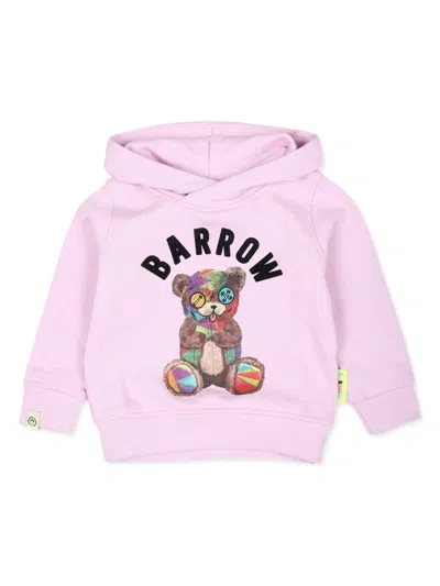 Barrow Babies' Logo-print Cotton Hoodie In Pink