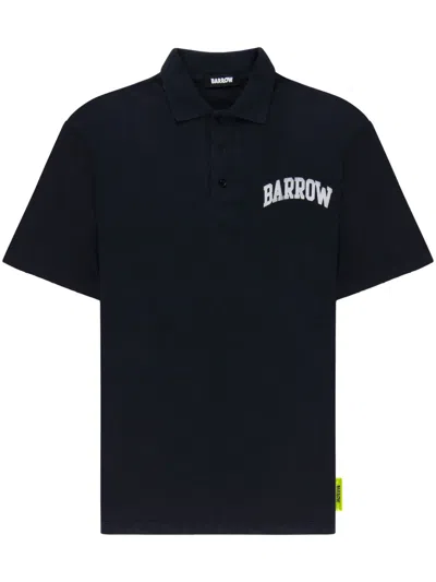 Barrow Logo-print Cotton Polo Shirt In Black
