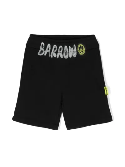 Barrow Kids' Logo-print Cotton Shorts In Black