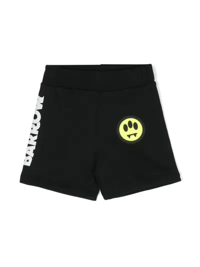 Barrow Babies' Logo-print Cotton Shorts In Black