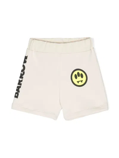 Barrow Babies' Logo-print Cotton Shorts In Neutrals