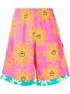 Barrow Printed Cotton Poplin Shorts In Multi