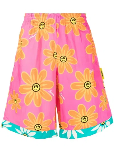 Barrow Printed Cotton Poplin Shorts In Multi