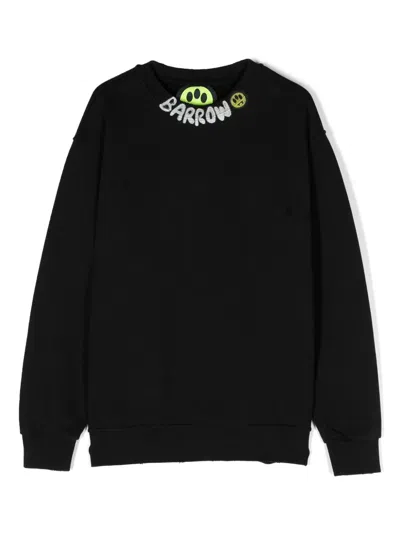 Barrow Kids' Logo-print Cotton Sweatshirt In 黑色