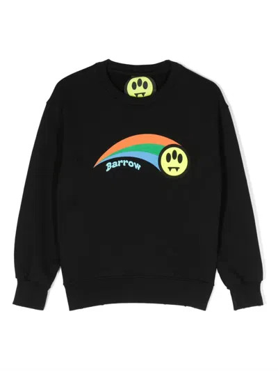 Barrow Black Sweatshirt For Kids With Logo And Print