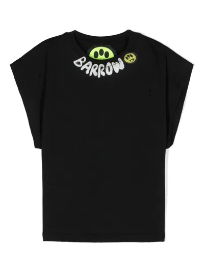 Barrow Kids' Logo-print Cotton T-shirt In Black
