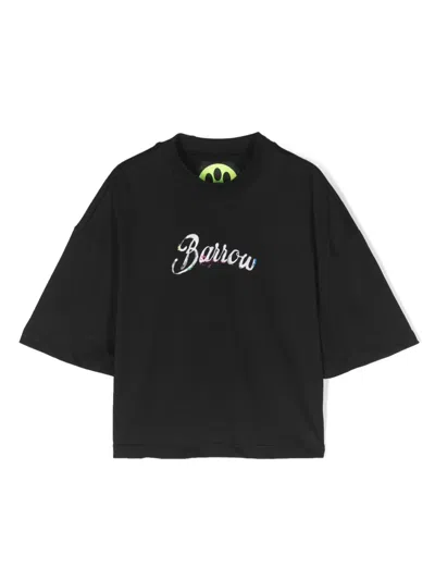Barrow Kids' Logo-print Cotton T-shirt In Black