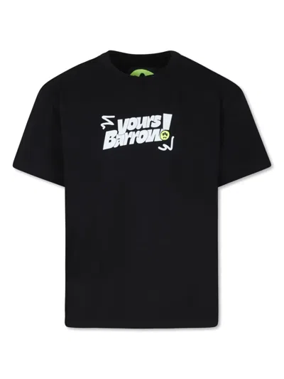 Barrow Kids' Logo-print Cotton T-shirt In Black