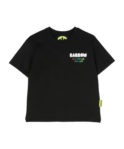 Barrow Kids' Logo-print Cotton T-shirt In Nero/black