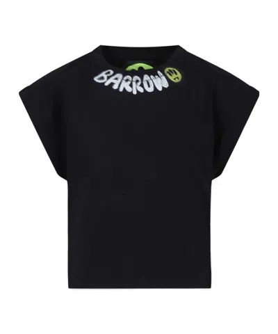 Barrow Kids' Logo-print Cotton T-shirt In Black