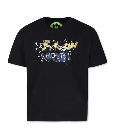 Barrow Kids' Logo-print Cotton T-shirt In Black