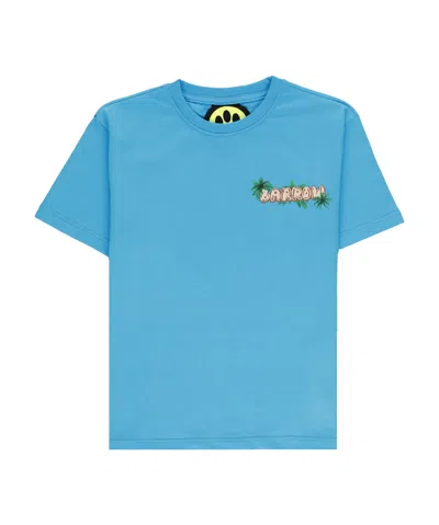 Barrow Kids' Logo-print Cotton T-shirt In Blue