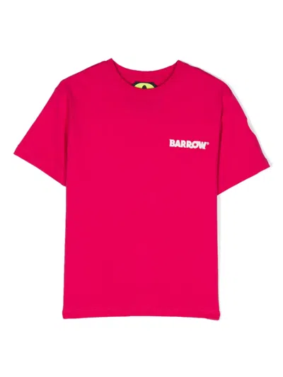 Barrow Kids' Logo-print Cotton T-shirt In Pink