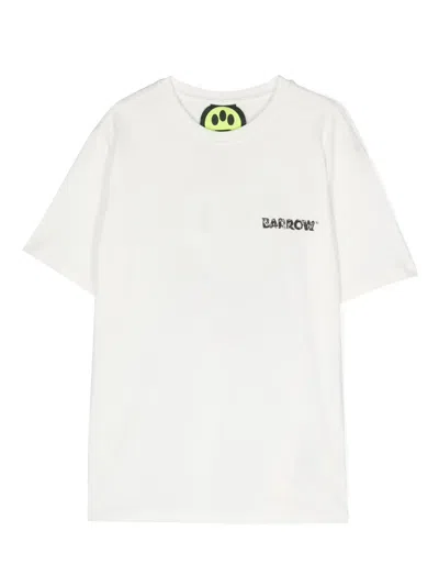Barrow Kids' Logo-print Cotton T-shirt In White