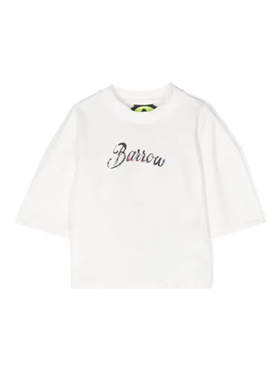 Barrow Kids' Logo-print Cotton T-shirt In White