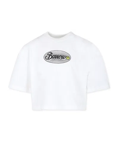 Barrow Kids' Logo-print Cotton T-shirt In White