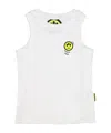 Barrow Kids' Logo-print Cotton Tank Top In White