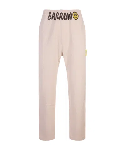 Barrow Logo-print Cotton Track Pants In Brown