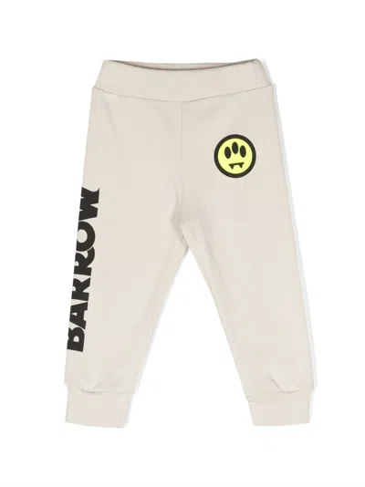 Barrow Babies' Logo-print Cotton Track Pants In Neutrals