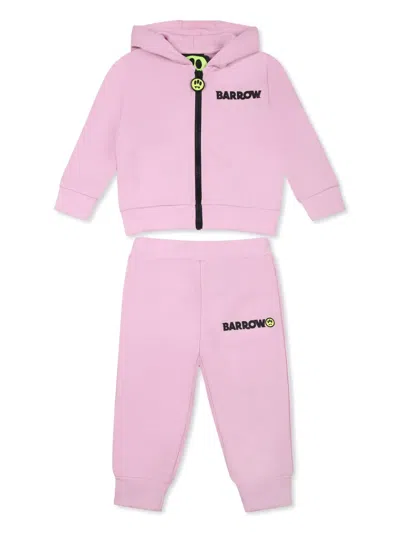 Barrow Babies' Logo-print Cotton Tracksuit In Pink
