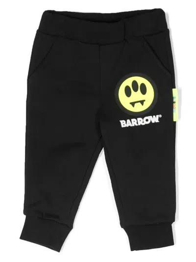 Barrow Babies' Logo-print Cotton Trousers In Black