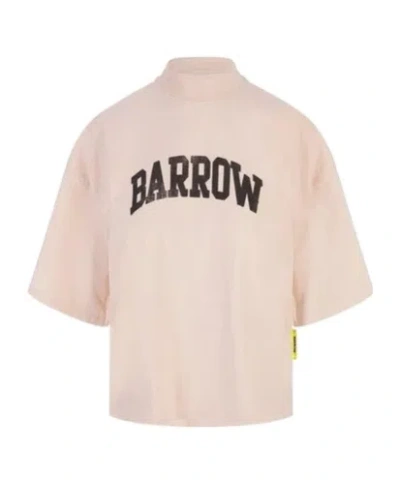 Barrow Logo-print Crewneck T-shirt In Pink