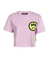 Barrow Logo-print Cotton Cropped T-shirt In Pink