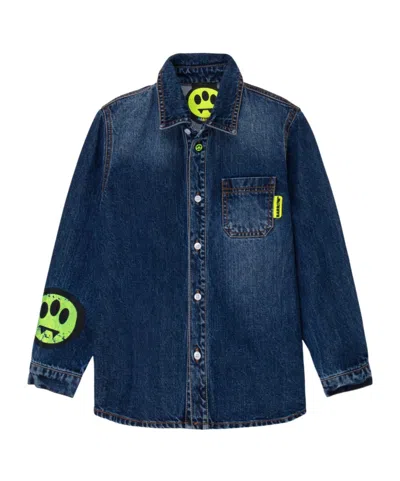 Barrow Logo-print Denim Jacket In Blue