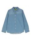 Barrow Logo-print Denim Shirt In Blue