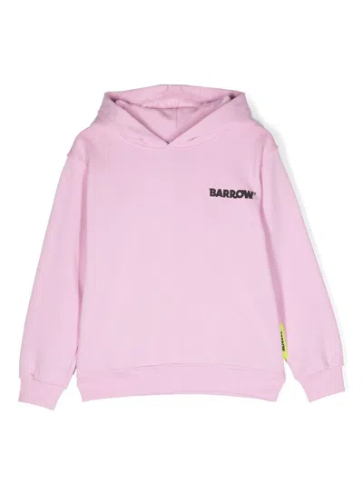 Barrow Kids' Logo-print Detail Hoodie In Pink