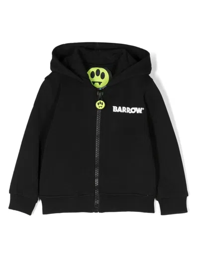 Barrow Babies' Logo-print Detail Zipped Hoodie In Black