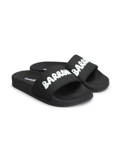 Barrow Kids' Logo-print Flip Flops In Black