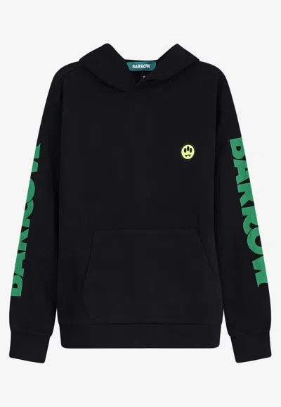Barrow Logo Print Hooded Sweatshirt In Black