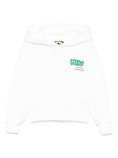 Barrow Kids' Logo-print Hoodie In 白色