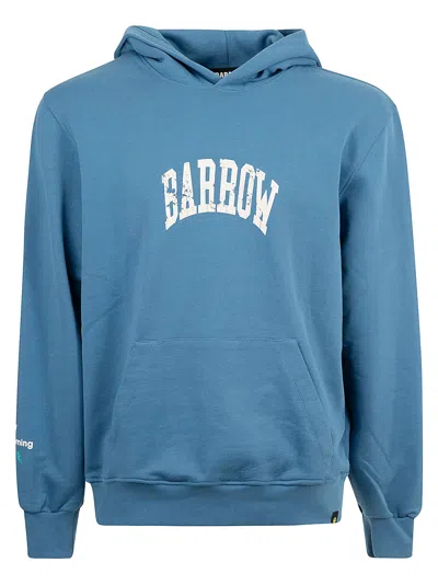 Barrow Logo Print Hoodie In Blu