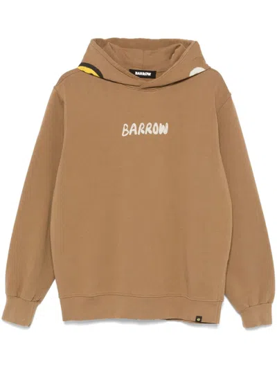 Barrow Logo-print Hoodie In Tobacco Brown