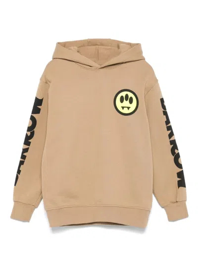 Barrow Kids' Logo-print Hoodie In Brown