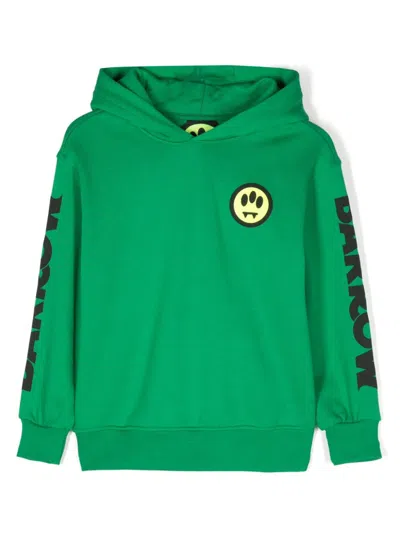Barrow Kids' Logo-print Hoodie In Green