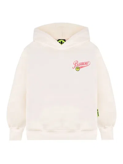 Barrow Kids' Logo Print Hoodie In Neutrals