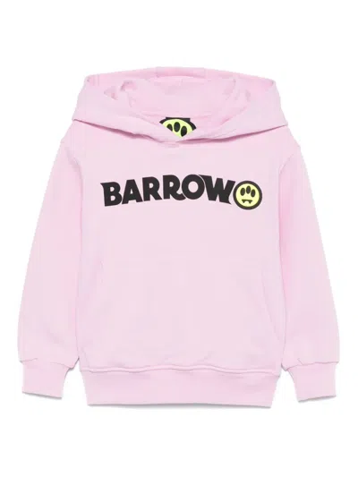 Barrow Kids' Logo-print Hoodie In Pink
