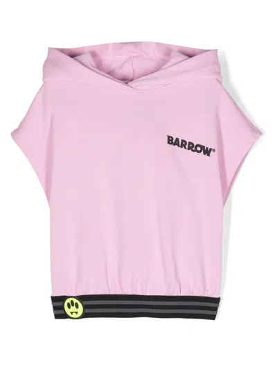 Barrow Kids' Logo-print Hoodie In Pink