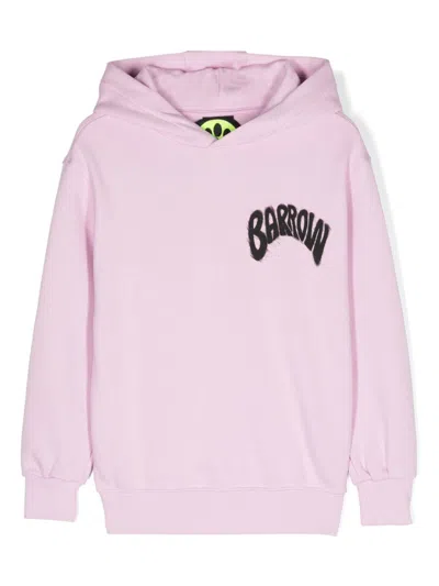 Barrow Kids' Logo-print Hoodie In Pink