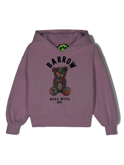 Barrow Kids' Logo-print Hoodie In Purple